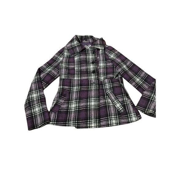 JouJou Plaid Purple Jacket Button Up Sz Small - Picture 1 of 10